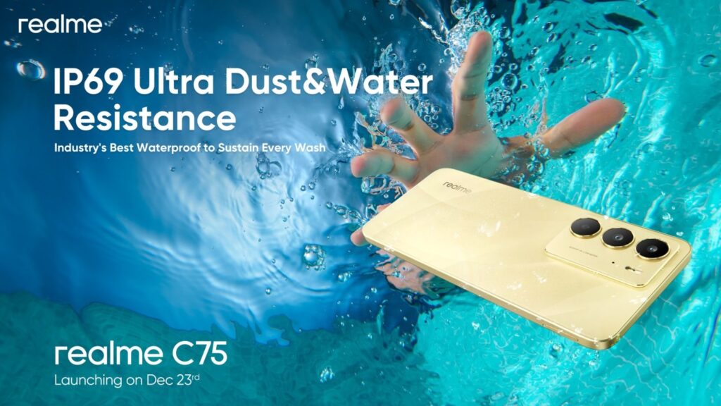 The realme C75's waterproof promise